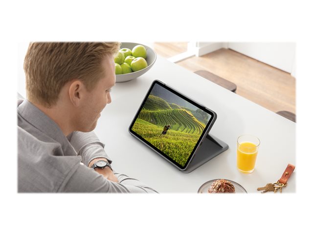 Logitech Folio Touch - Tastatur und Foliohülle - mit Trackpad - QWERTZ - Schweiz - Oxford Gray Eingabegerät