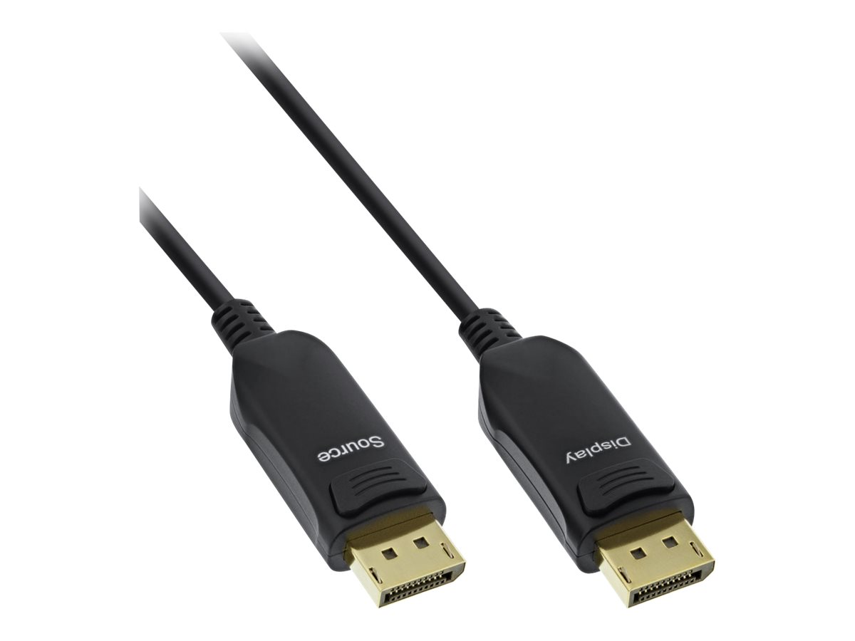 InLine - DisplayPort-Kabel - DisplayPort (M) zu DisplayPort (M) - DisplayPort 1.4 - 10 m - Active Optical Cable (AOC), Support von 4K 120 Hz, unterstützt 8K 30 Hz (7680 x 4320) - Schwarz