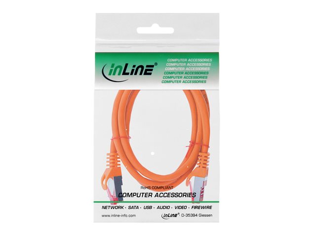 InLine - Patch-Kabel - RJ-45 (M) zu RJ-45 (M) - 2 m - SSTP-Kabel - CAT 6 - geformt - orange