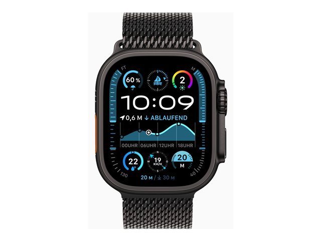 Apple Watch Ultra 2 GPS + Cellular 49mm Black Titanium Case mit Black Titanium Milanese Band - M (MX5U3FD/A)