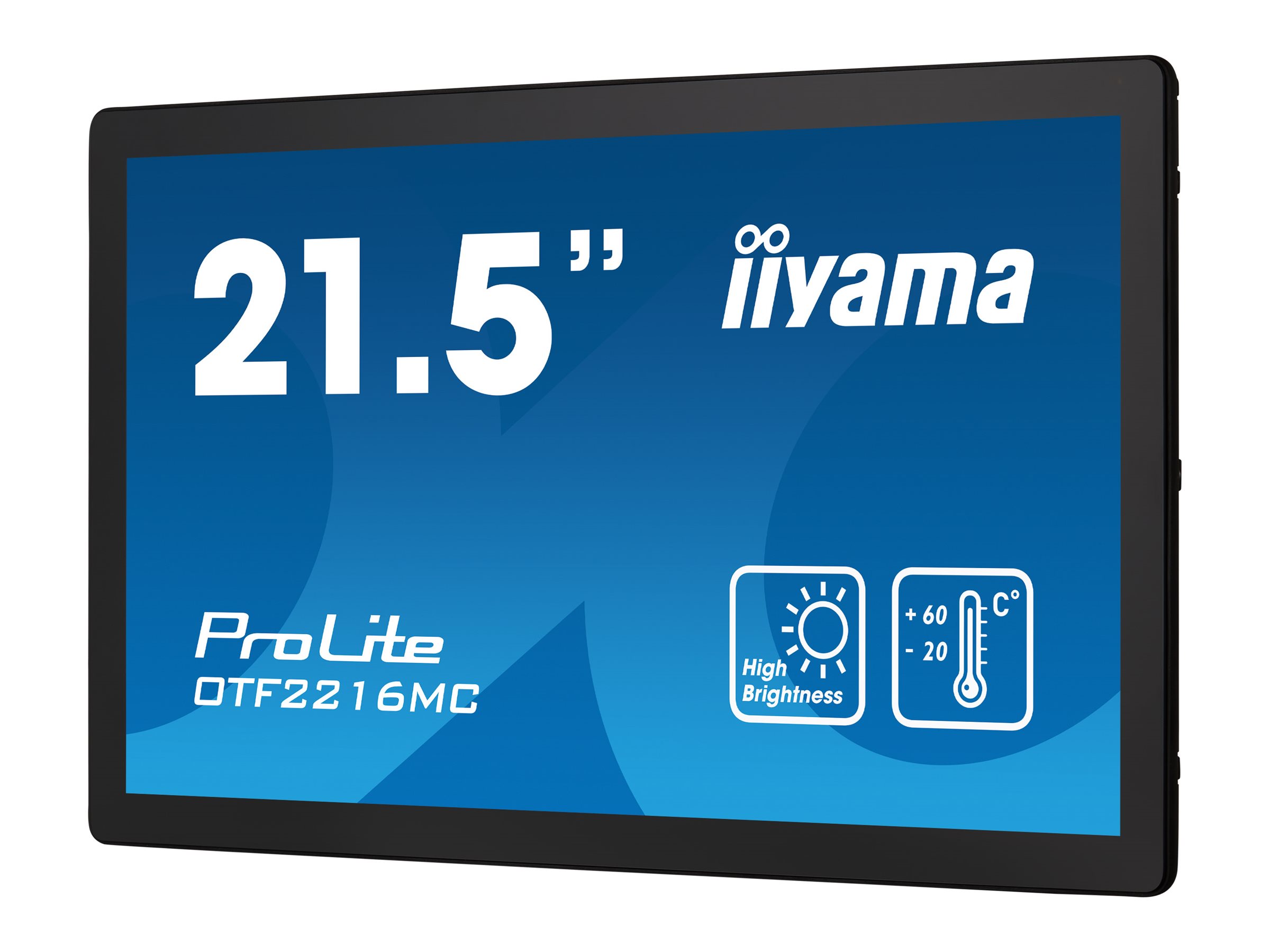 iiyama ProLite OTF2216MC-B1 - LED-Monitor - 55.9 cm (22") (21.5" sichtbar) - offener Rahmen - Touchscreen - 1920 x 1080 Full HD (1080p) @ 60 Hz - VA - 1100 cd/m² - 5000:1 - 25 ms - HDMI, VGA, DisplayPort - Schwarz
