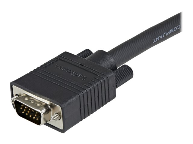 StarTech.com 1m VGA Monitorkabel - HD15-Pin Koax Kabel - Stecker/Stecker - VGA-Kabel - HD-15 (VGA) (M) zu HD-15 (VGA) (M) - 1 m - geformt, Daumenschrauben - Schwarz