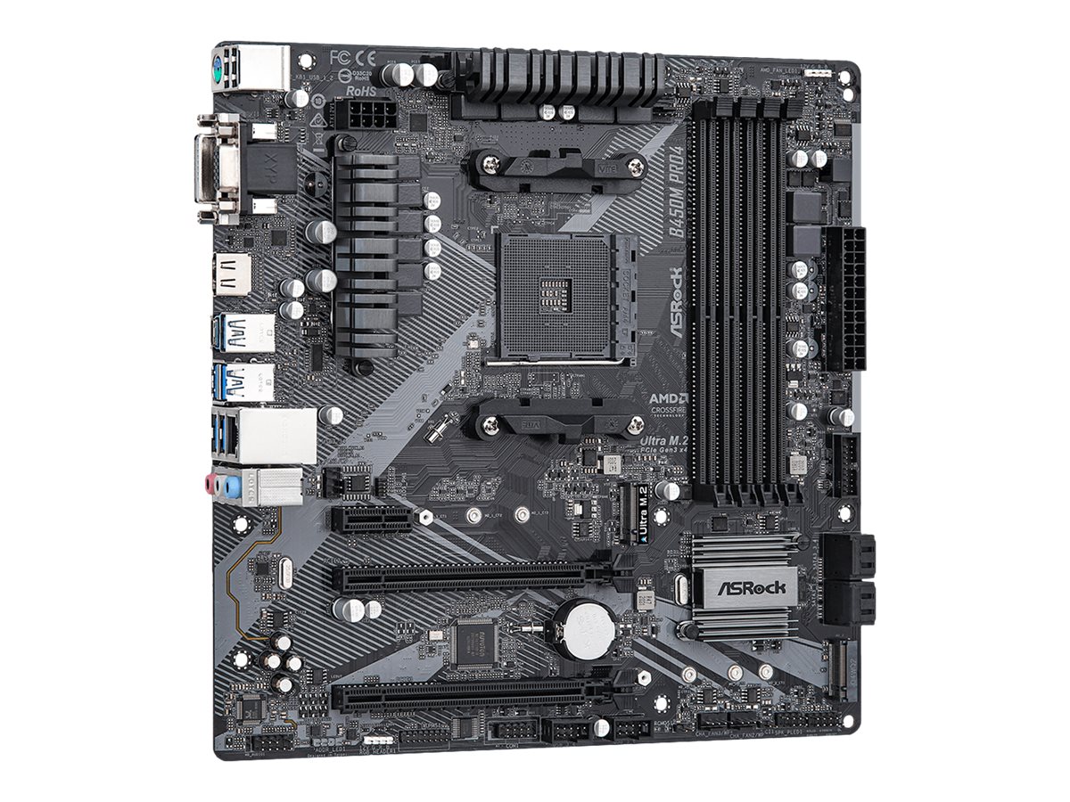 ASRock B450M Pro4 R2.0 - Motherboard - micro ATX - Socket AM4 - AMD B450