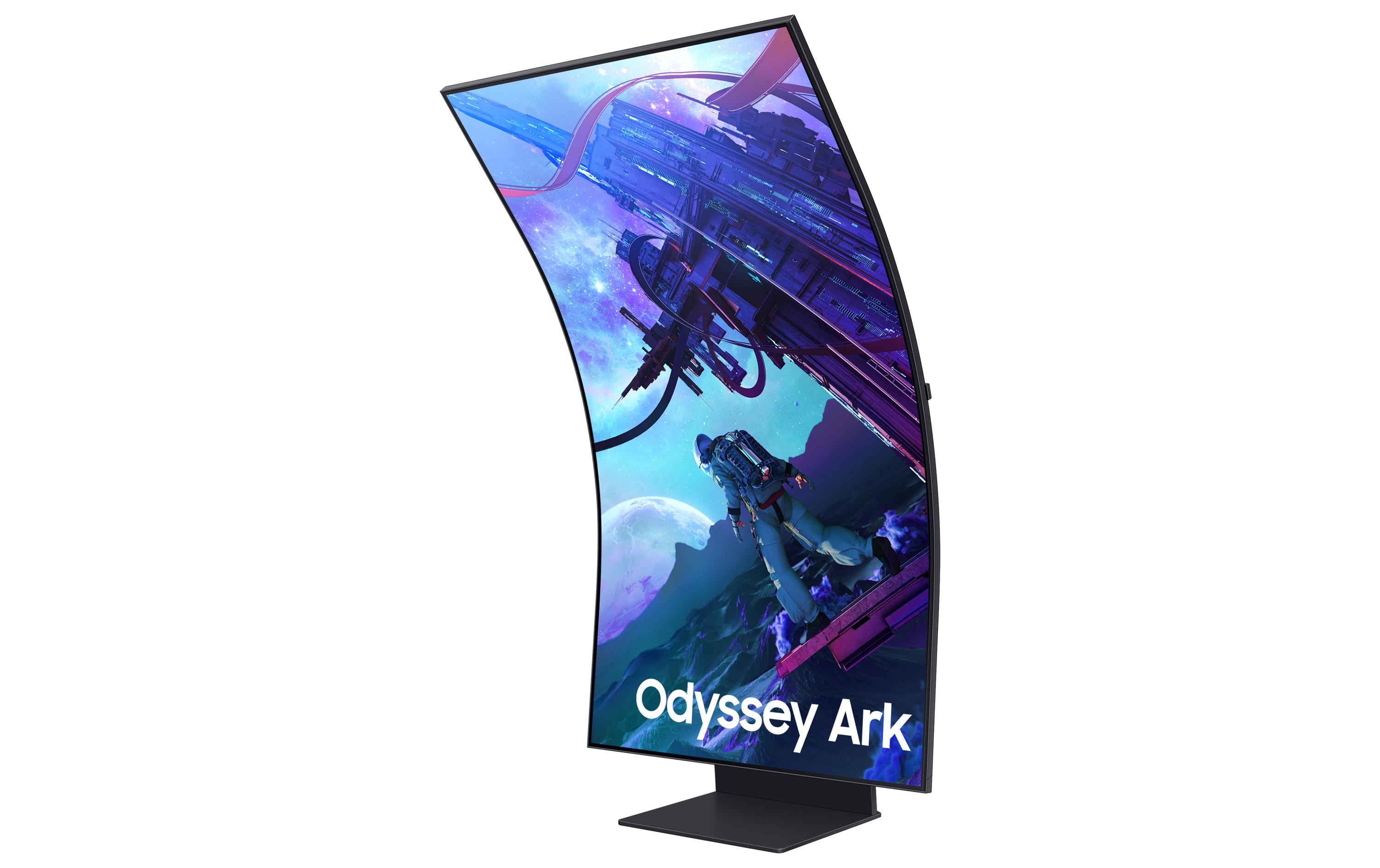 Samsung Odyssey Ark S55CG970NU - G97NC Series - QLED-Monitor - Smart - Gaming - gebogen - 138 cm (55") - 3840 x 2160 4K @ 165 Hz - VA - 600 cd/m² - 1000000:1 - Quantum HDR 32x - 1 ms - 3xHDMI, DisplayPort - Lautsprecher - Schwarz