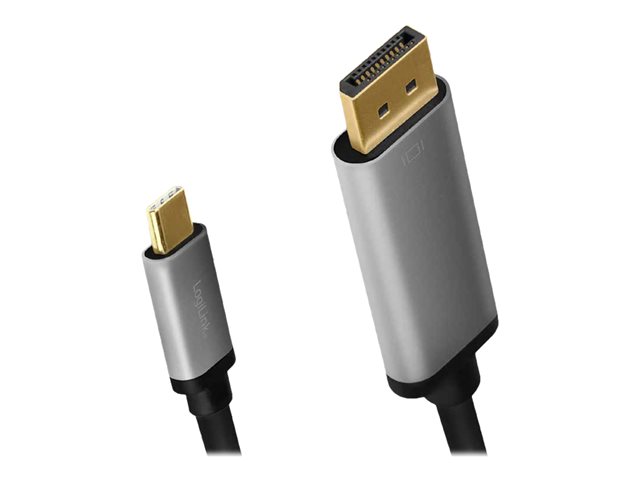 LogiLink - USB-/DisplayPort-Kabel - 24 pin USB-C (M) zu DisplayPort (M) - USB 3.2 Gen 1 / DisplayPort 1.2 / Thunderbolt 3 - 1.8 m - unterstützt 4K 60 Hz (3840 x 2160) - Schwarz