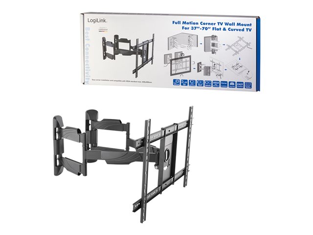 LogiLink Full Motion Corner TV Wall Mount Aufstellung - einstellbarer Arm - für Fernseher und Monitor