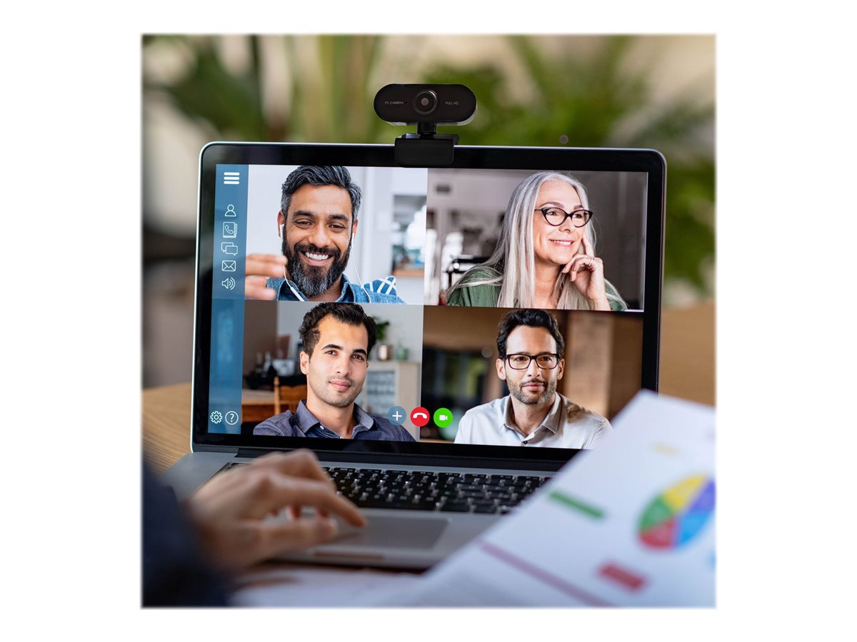 Midland W199 - Webcam - Schwarz - 1920 x 1080 - 1080p - Audio - USB 2.0 - YUV2