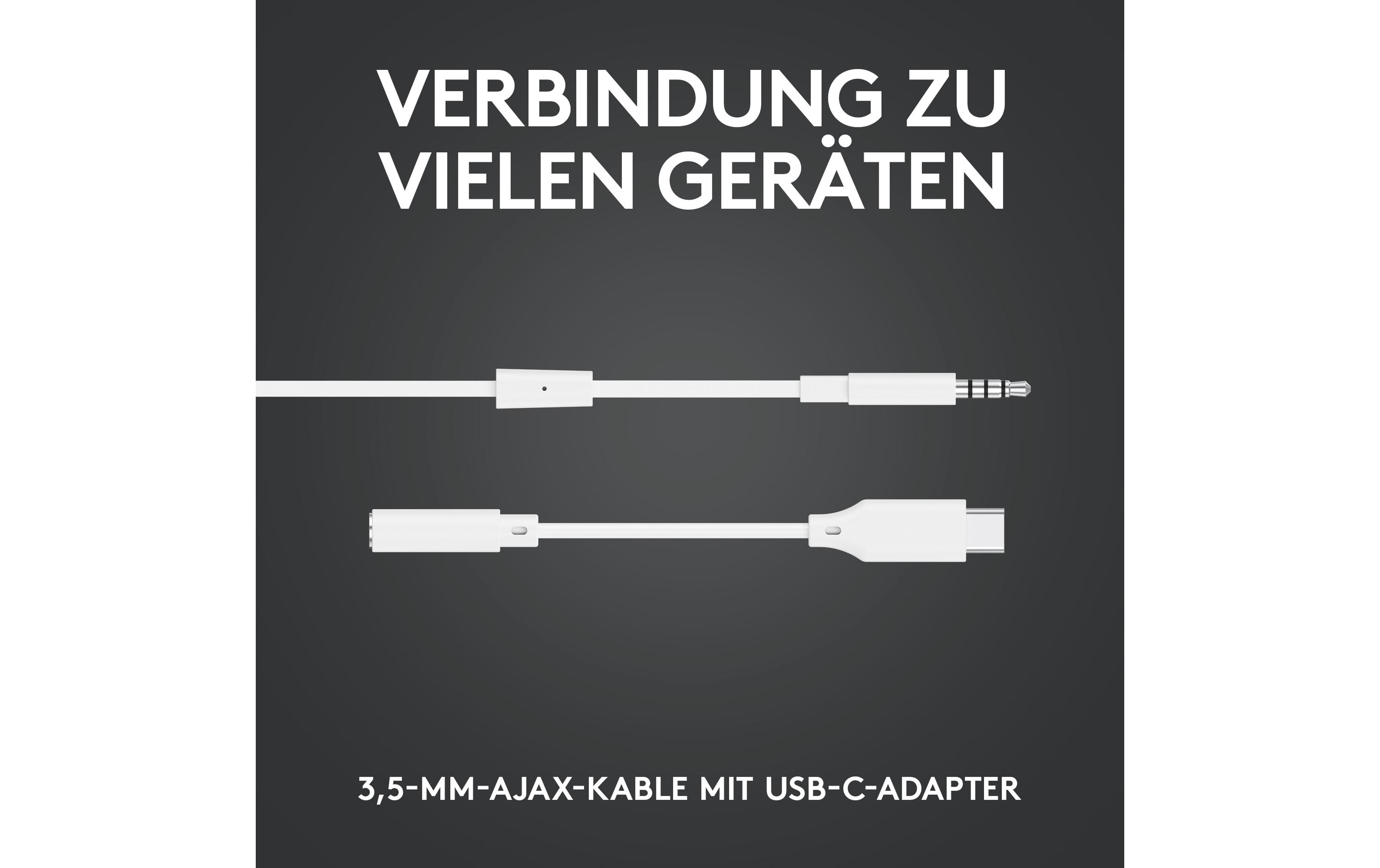 Logitech G G333 - Ohrhörer mit Mikrofon - im Ohr - kabelgebunden - 3,5 mm Stecker - weiß