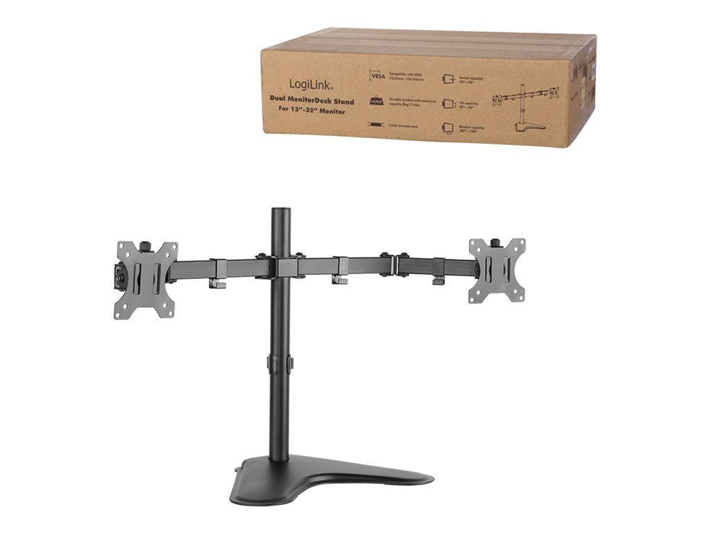 LogiLink Dual Monitor Desk Stand Befestigungskit - einstellbarer Arm - für 2 Monitore