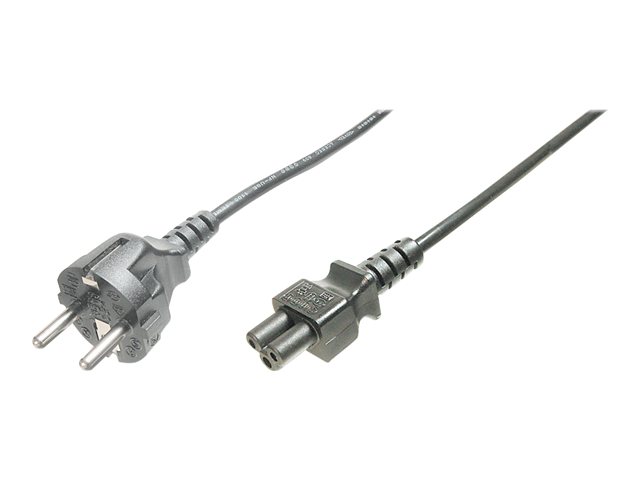 ASSMANN - Stromkabel - IEC 60320 C5 zu power CEE 7/7 (M) - Wechselstrom 250 V - 75 cm - geformt - Schwarz - Deutschland