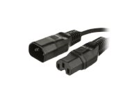MicroConnect - Stromkabel - IEC 60320 C15 zu IEC 60320 C14 - 2 m - Schwarz