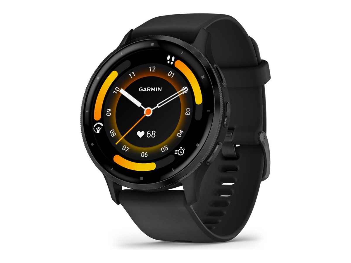 Garmin Venu 3 - schwarzes faserverstärktes Polymer - intelligente Uhr mit Band - 8 GB