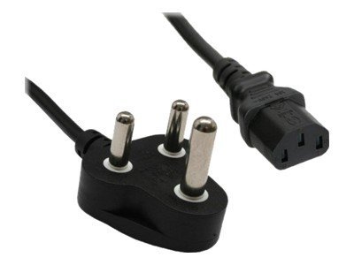 InLine - Stromkabel - BS 546 (M) zu IEC 60320 C13 - Wechselstrom 250 V - 10 A - 1.8 m - Schwarz - Südafrika
