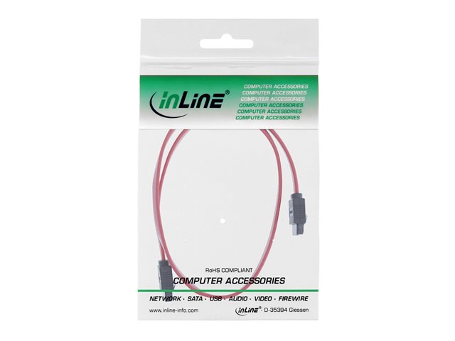 InLine - SATA-Kabel - Serial ATA 150/300/600 - SATA zu SATA - 50 cm - eingerastet - Rot