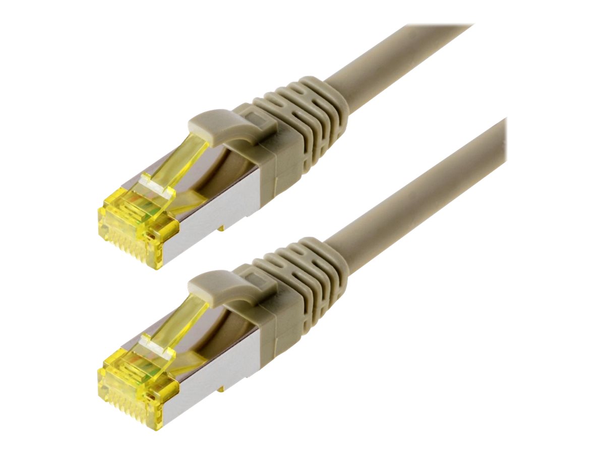 Helos - Patch-Kabel - RJ-45 (M) bis RJ-45 (M) - 50 cm - SFTP, PiMF - CAT 6a - halogenfrei, geformt, ohne Haken - Grau