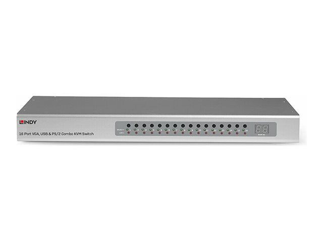 Lindy - KVM-Switch - VGA
USB & PS/2 Combo - 16 Anschlüsse - an Rack montierbar