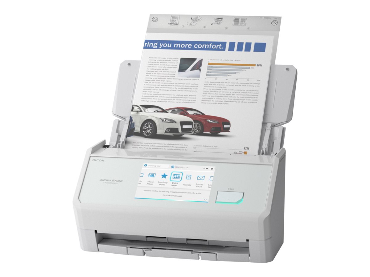 Ricoh ScanSnap iX2500 - Dokumentenscanner - Dual CIS - Duplex - 279 x 432mm - 600 dpi x 600 dpi - bis zu 45 Seiten/Min. (einfarbig) / bis zu 45 Seiten/Min. (Farbe) - automatischer Dokumenteneinzug (100 Blätter) - USB 3.2 Gen 1x1, Wi-Fi(ax), Bluetooth 5.2