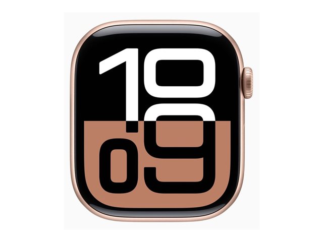 Apple Watch Series 10 GPS 42mm Rose Gold Aluminium Case mit Plum Sport Band (MWWK3QF/A)