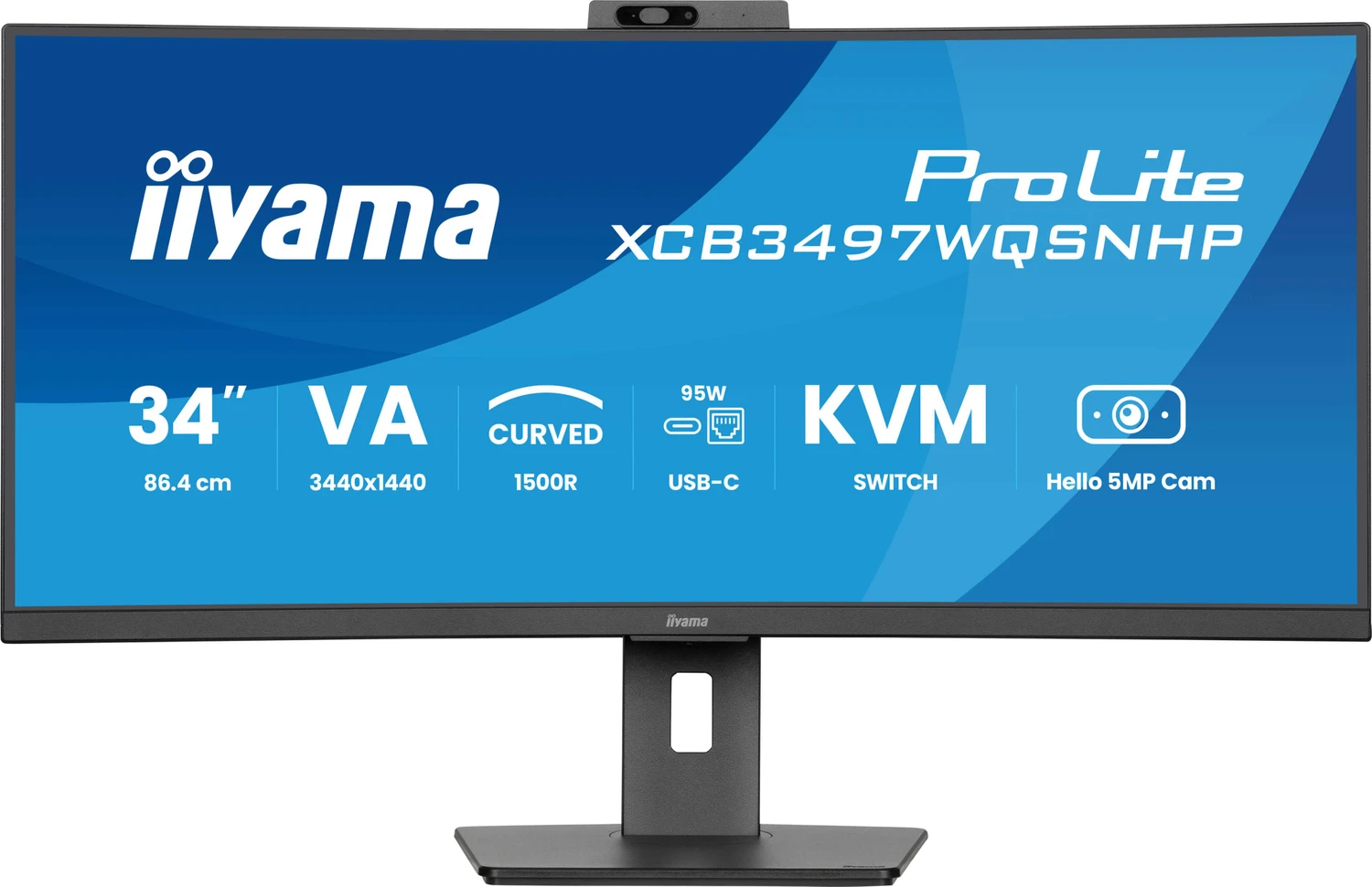 IIYAMA 86,4cm (34") XCB3497WQSNPH-B1 21:9 HDMI+DP+USB-C Webc
