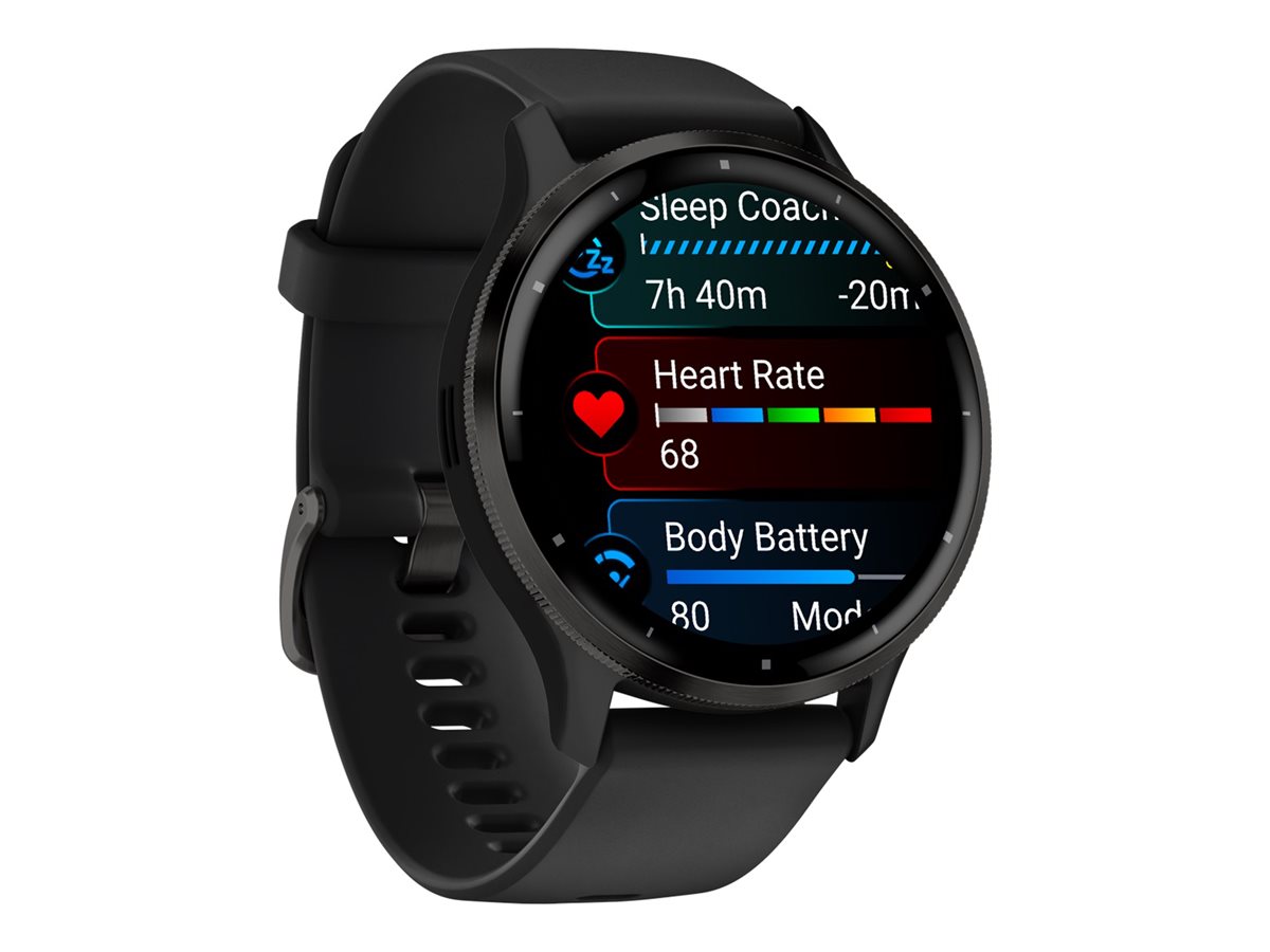 Garmin Venu 3 - schwarzes faserverstärktes Polymer - intelligente Uhr mit Band - 8 GB