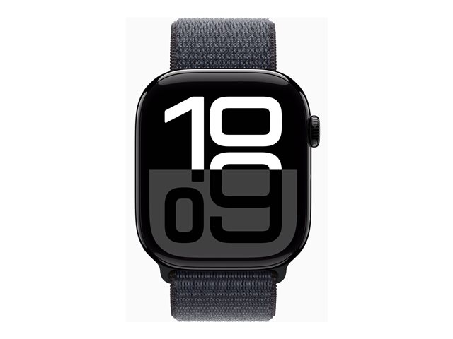 Apple Watch Series 10 GPS + Cellular 46mm Jet Black Aluminium Case mit Ink Sport Band (MWY53QF/A)