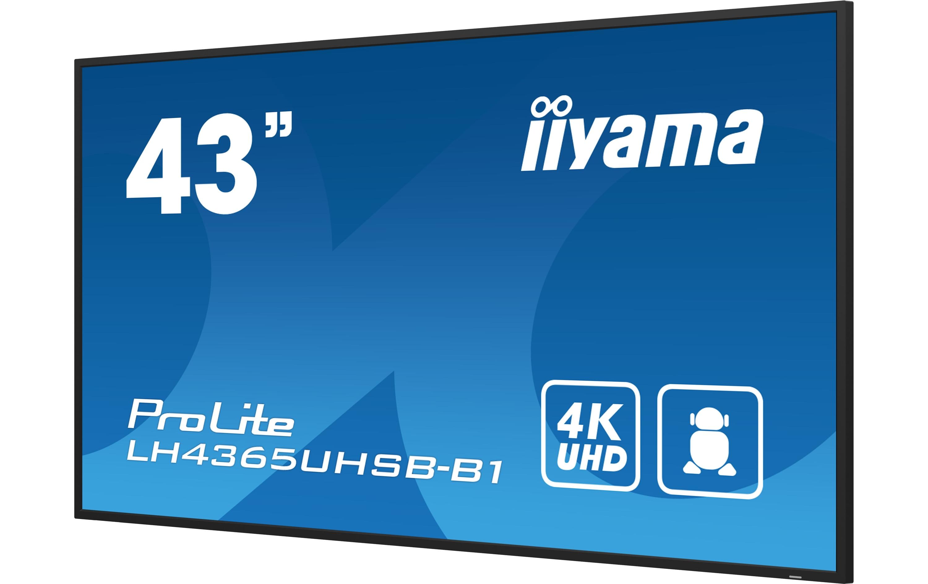 iiyama ProLite LH4365UHSB-B1 - 109 cm (43") Diagonalklasse (108 cm (42.5") sichtbar) LCD-Display mit LED-Hintergrundbeleuchtung - Digital Signage - Android - 4K UHD (2160p) 3840 x 2160 - Schwarz