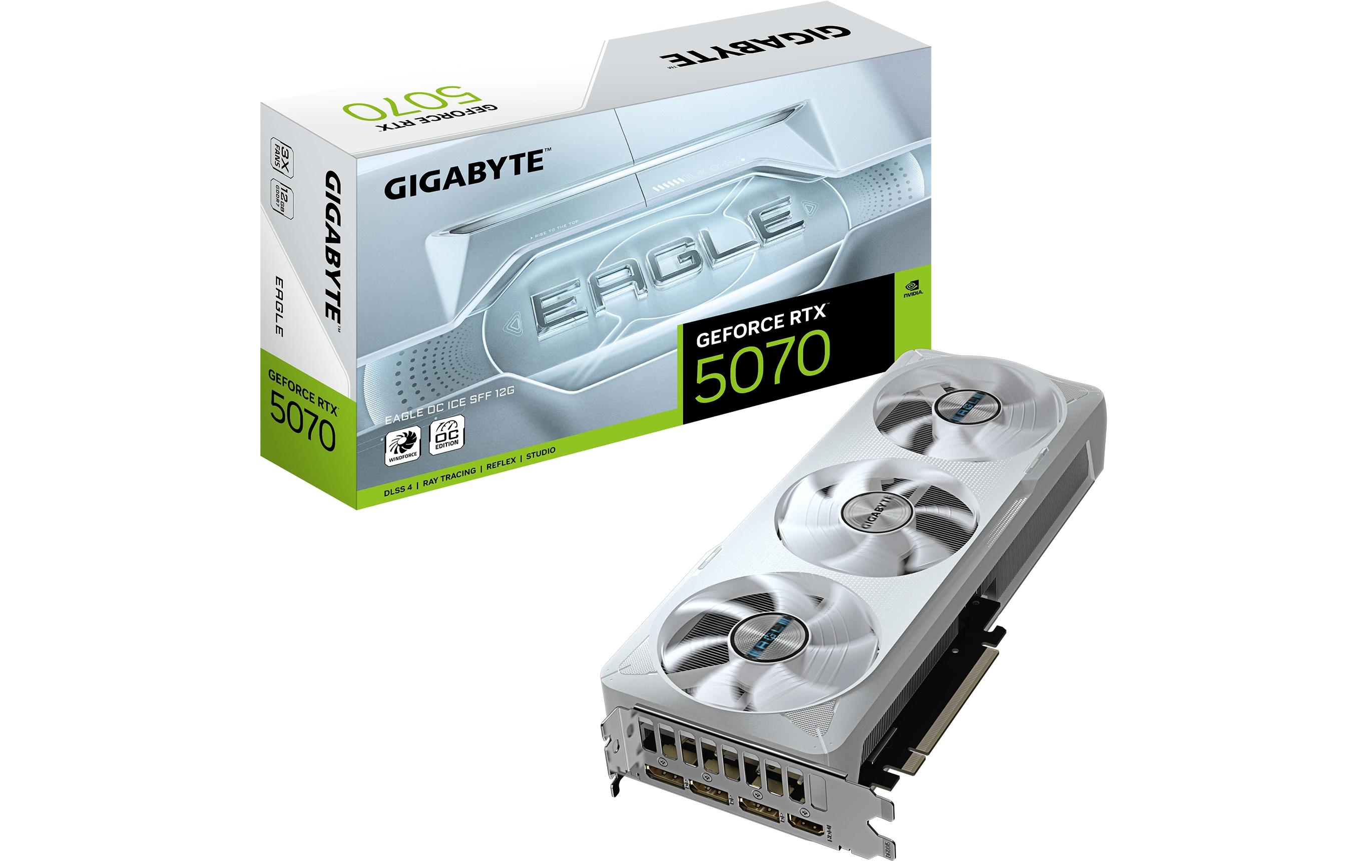 Gigabyte GeForce RTX 5070 EAGLE OC ICE SFF 12G - Grafikkarten - GeForce RTX 5070 - 12 GB GDDR7 - PCI Express 5.0 - 3 x DisplayPort, HDMI