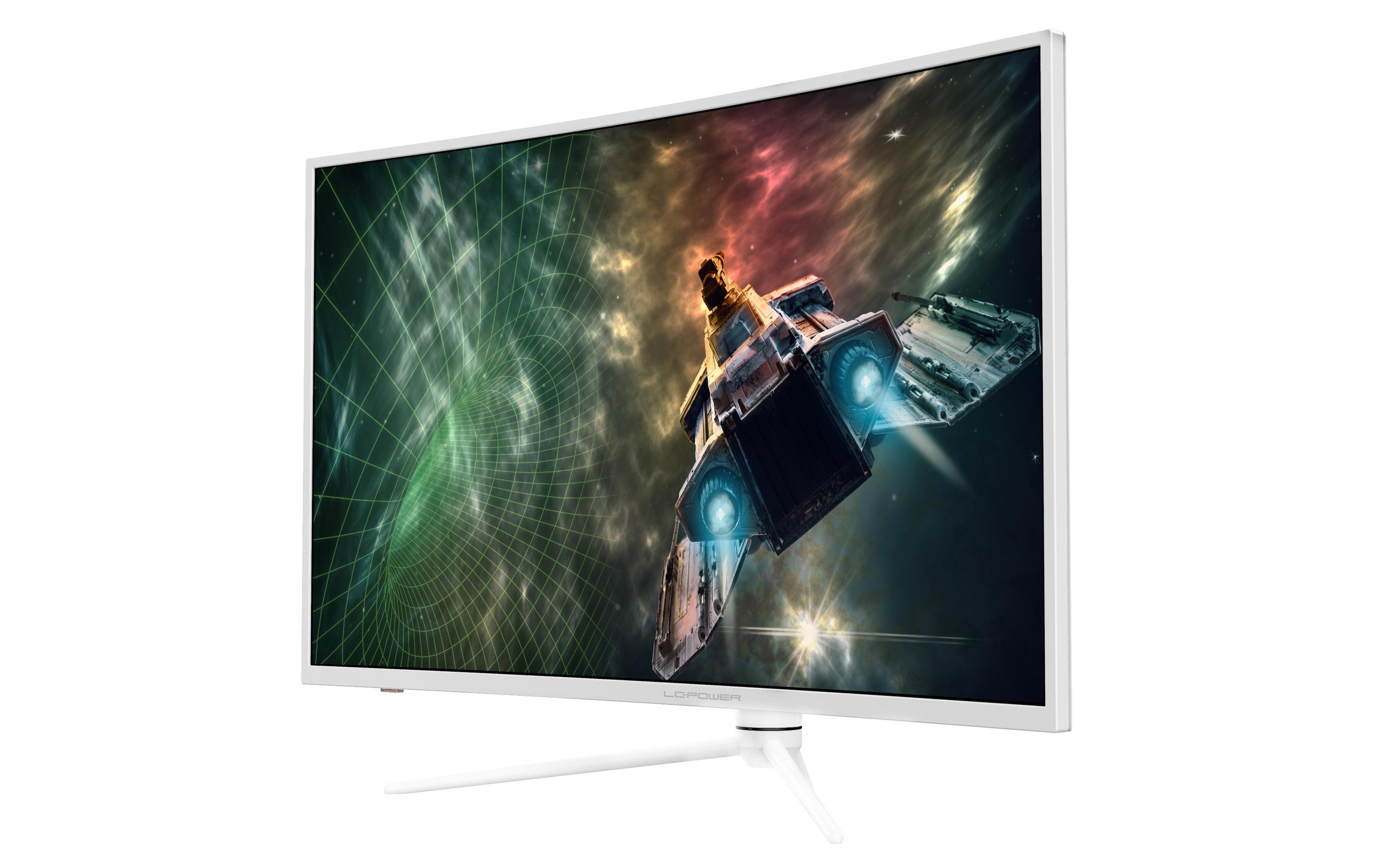 LC Power - LED-Monitor - gebogen - 97.79 cm (38.5") - 2560 x 1440 QHD @ 165 Hz - VA - 350 cd/m² - 3000:1 - DisplayHDR 400 - 1 ms - 2xHDMI, 2xDisplayPort - weiß