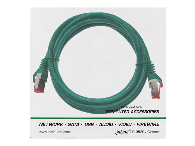 InLine - Patch-Kabel - RJ-45 (M) zu RJ-45 (M) - 2 m - SSTP-Kabel - CAT 6 - geformt - grün