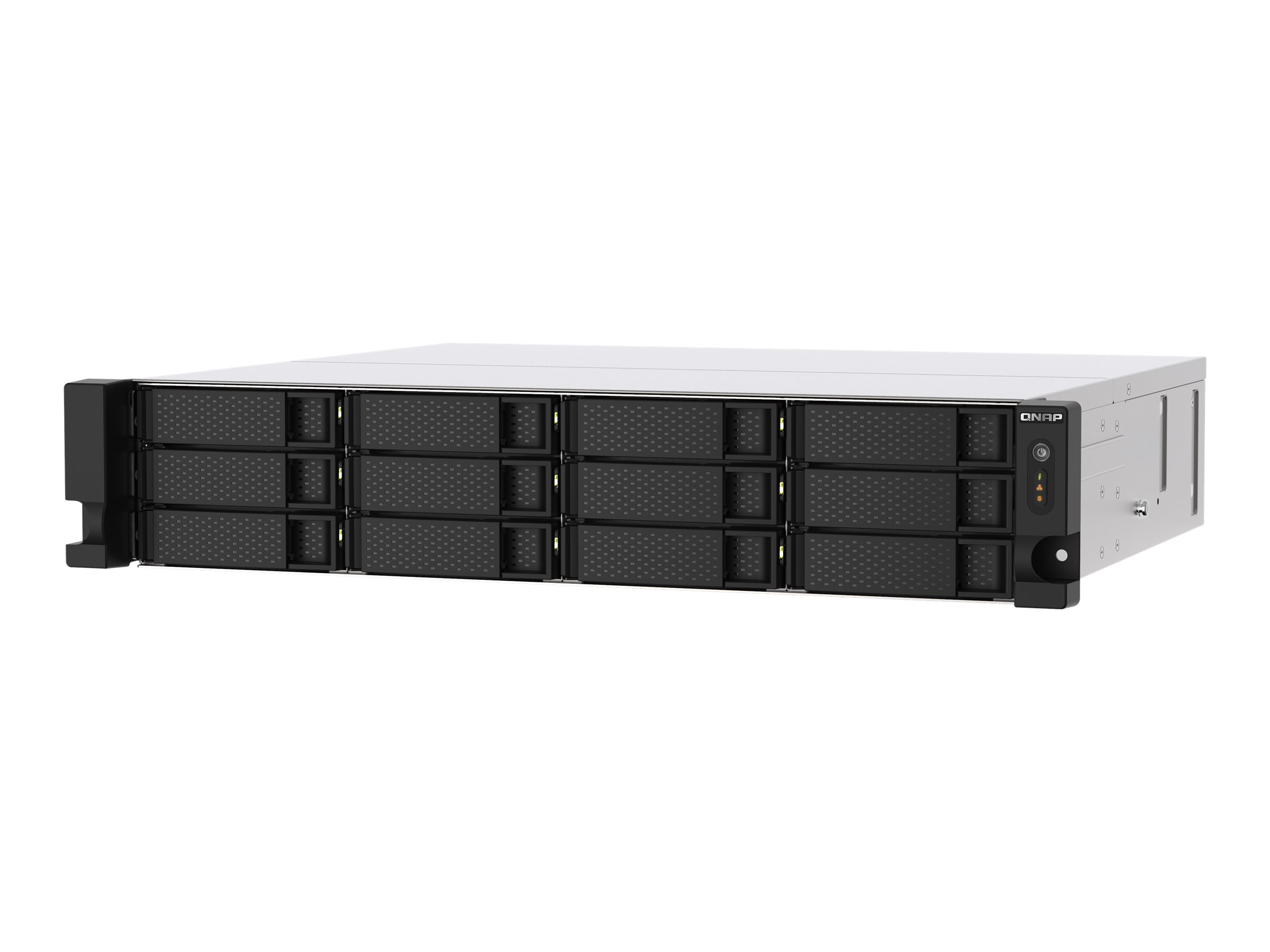 QNAP TS-1273AU-RP - NAS-Server - 12 Schächte - Rack - einbaufähig - SATA 6Gb/s - RAID RAID 0, 1, 5, 6, 10, JBOD, 5 Hot Spare, 6 Hot Spare, 10-Hot-Spare - RAM 8 GB - Gigabit Ethernet / 2.5 Gigabit Ethernet - iSCSI Support - 2U