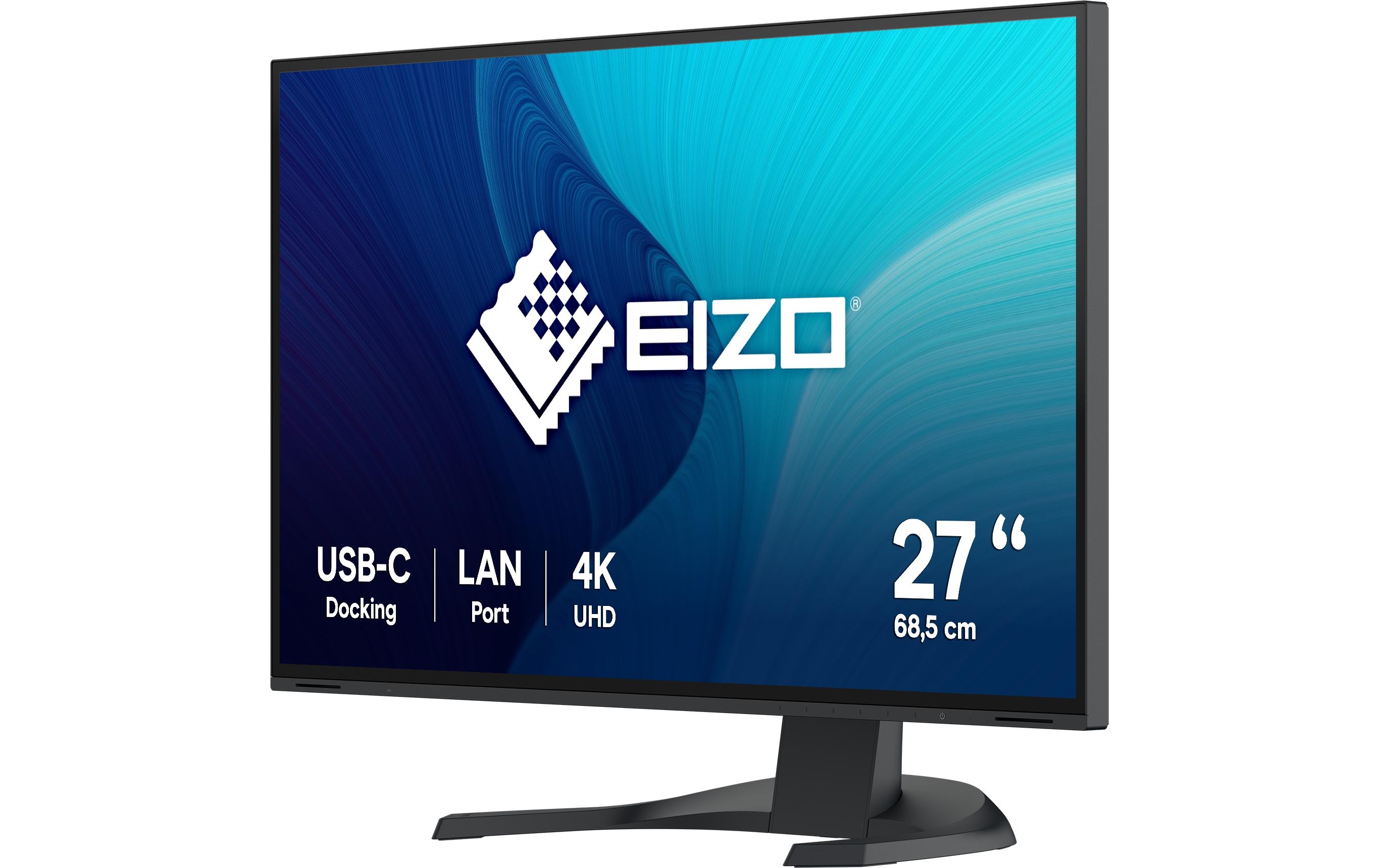 EIZO FlexScan EV2740X - Mit FlexStand - LED-Monitor - 68.5 cm (27") - 3840 x 2160 4K - IPS - 350 cd/m² - 2000:1 - 5 ms - 2xHDMI, DisplayPort, 2xUSB-C - Lautsprecher - Schwarz