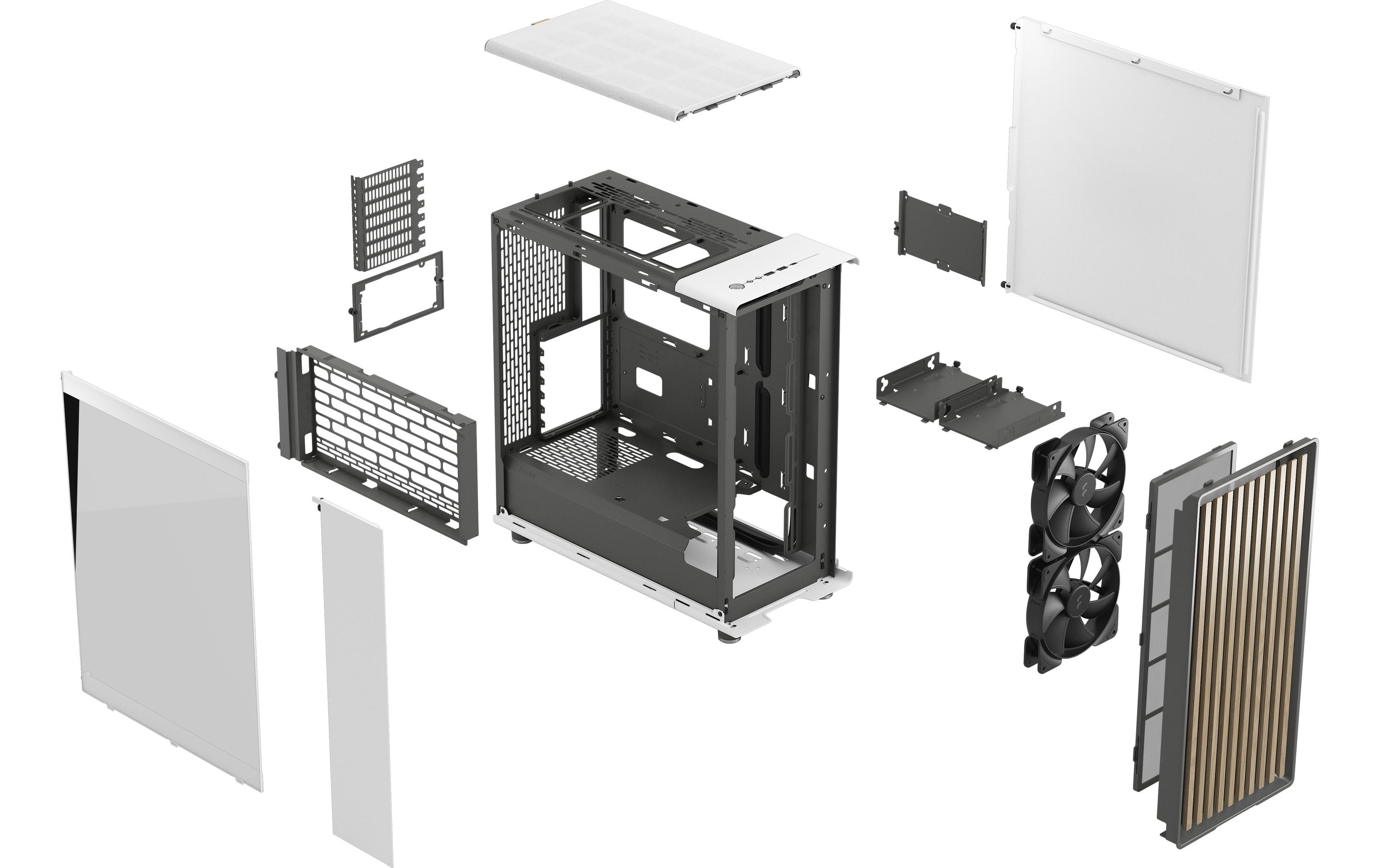 Fractal Design PC-Gehäuse North TG Clear Weiss