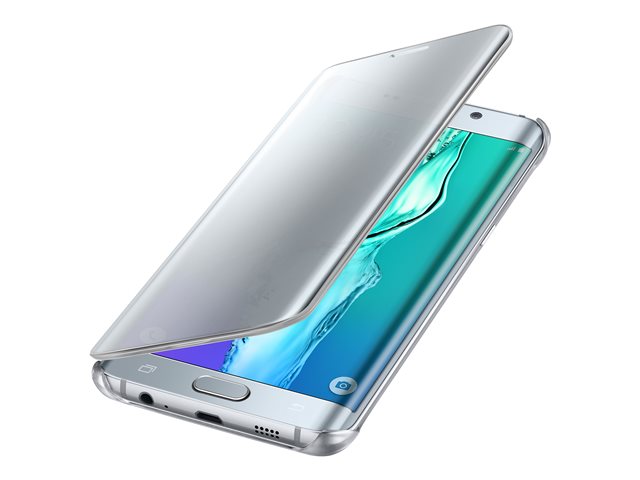 Samsung Clear View Cover EF-ZG928 - Flip-Hülle für Mobiltelefon - Silber, Halbtransparent - für Galaxy S6 edge+