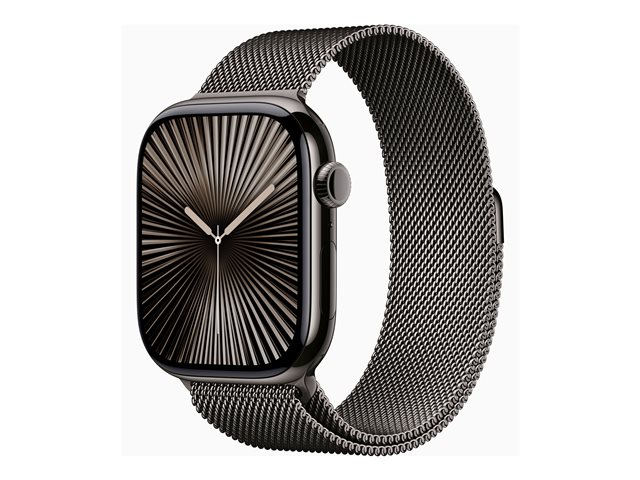 Apple Watch Series 10 GPS + Cellular 46mm Slate Titanium Case mit Slate Milanese Band - M/L (MWYW3QF/A)