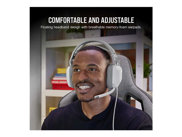 CORSAIR Gaming HS80 RGB - Headset - ohrumschließend - kabelgebunden - USB - weiß