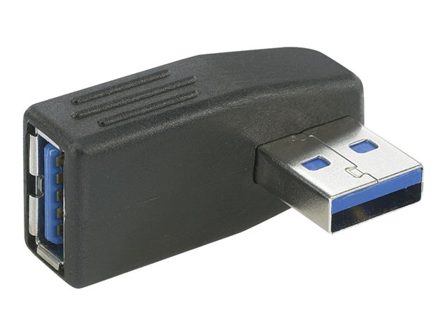 Renkforce USB-Adapter - USB Typ A (M) links abgewinkelt bis USB Typ A (W) - 3.0 - 5 V - 0.9 A - Schwarz