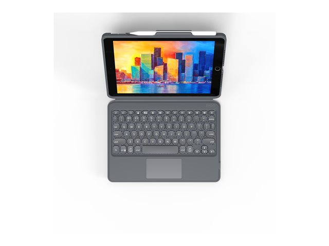 ZAGG Pro Keys - Tastatur und Foliohülle - mit Trackpad - QWERTZ - Deutsch - Schwarz/Grau Eingabegerät