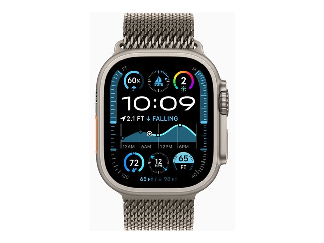 Apple Watch Ultra 2 GPS + Cellular 49mm Natural Titanium Case mit Natural Titanium Milanese Band - M (MX5R3FD/A)