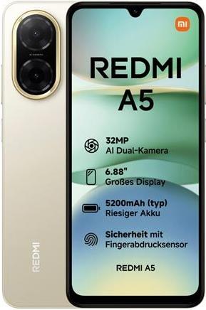 Xiaomi Redmi A5 4G Dual Sim 4GB RAM 128GB - Sandy Gold
