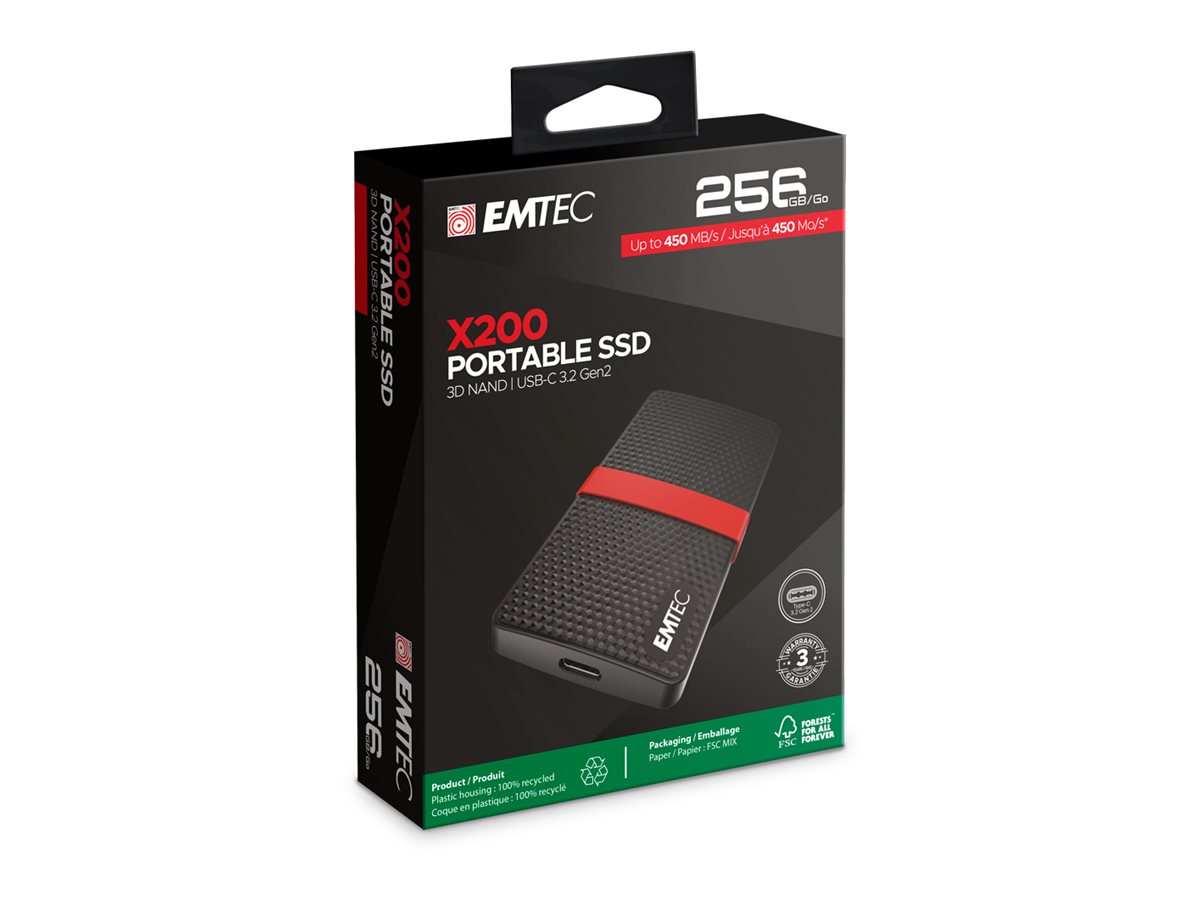 EMTEC SSD Power Plus X200 - SSD - 256 GB - USB 3.2 Gen 1