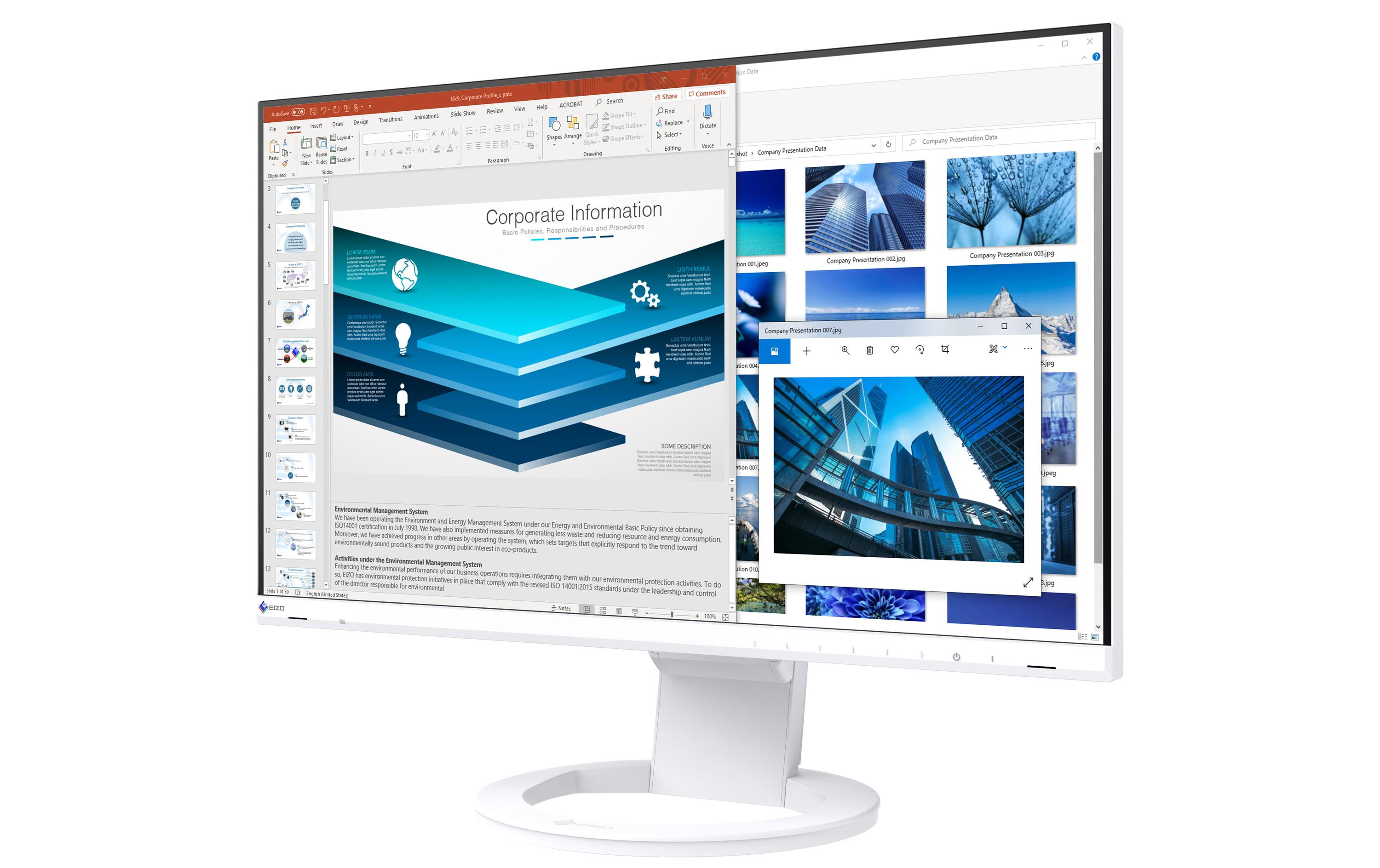 EIZO FlexScan EV2480-WT - LED-Monitor - 60.5 cm (23.8") - 1920 x 1080 Full HD (1080p) @ 60 Hz - IPS - 250 cd/m² - 1000:1 - 5 ms - HDMI, DisplayPort, USB-C - Lautsprecher - weiß