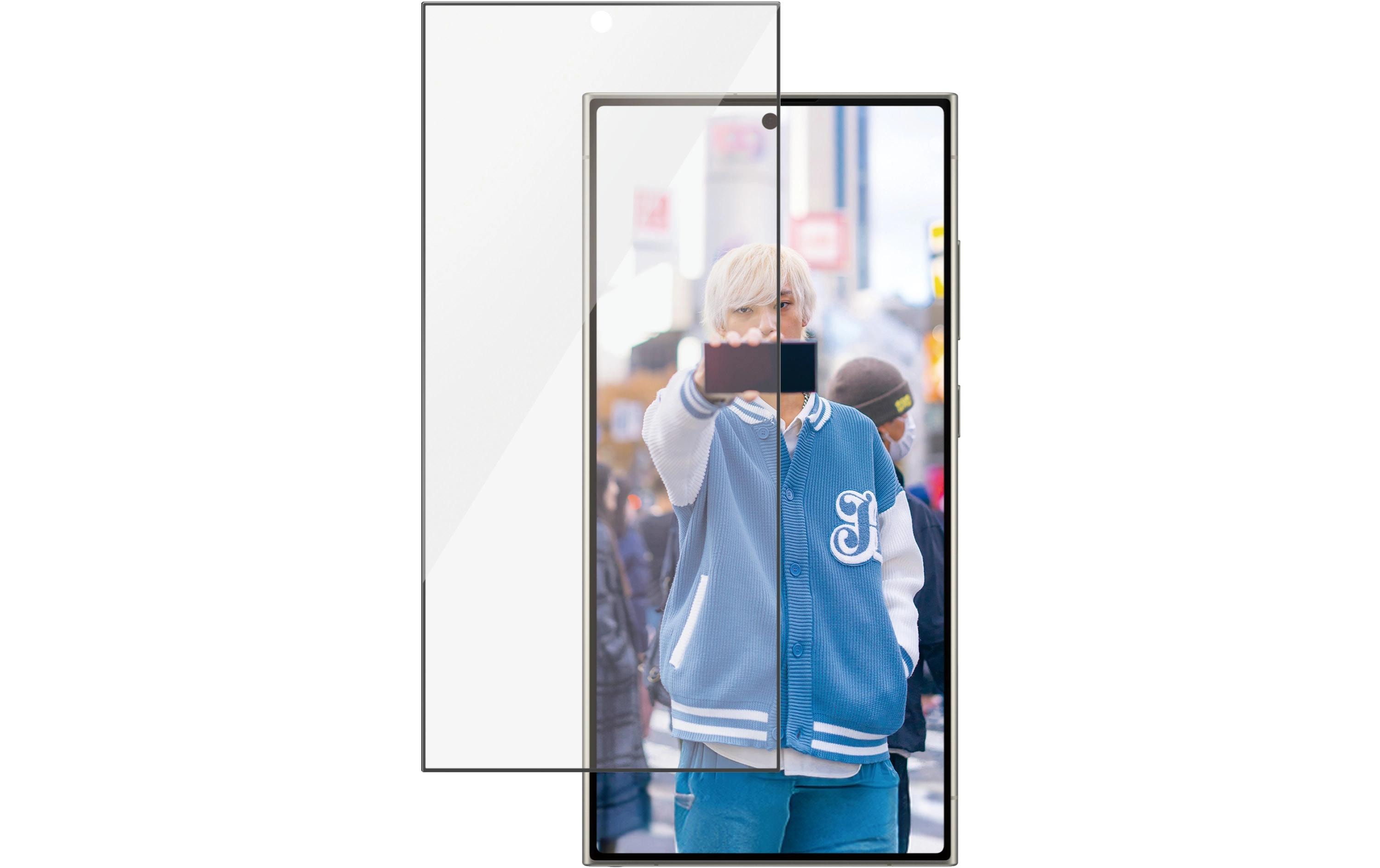 PanzerGlass Ceramic Protection - Bildschirmschutz für Handy - ultrabreite Passform - Glas - Rahmenfarbe schwarz