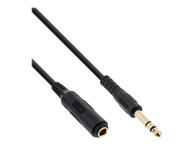 InLine - Kopfhörerverlängerungskabel - Stereo-Stecker männlich zu Stereo-Stecker weiblich - 1 m - Schwarz