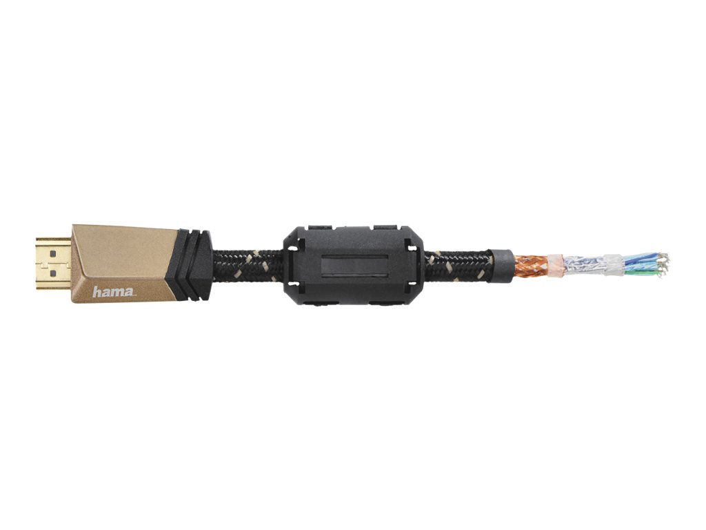 Hama - Premium Highspeed - HDMI-Kabel mit Ethernet - HDMI Stecker zu HDMI Stecker - 1.5 m - abgeschirmt - bronze-kaffeebraun - 4K Unterstützung