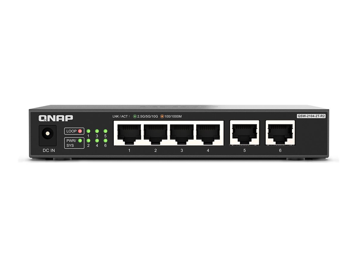 QNAP QSW-2104-2T-R2 - Switch - 6 Anschlüsse - unmanaged