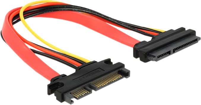 Delock - SATA-Verlängerungskabel - Serial ATA 150/300/600 - SATA Combo (M) zu SATA Combo (W) - 20 cm