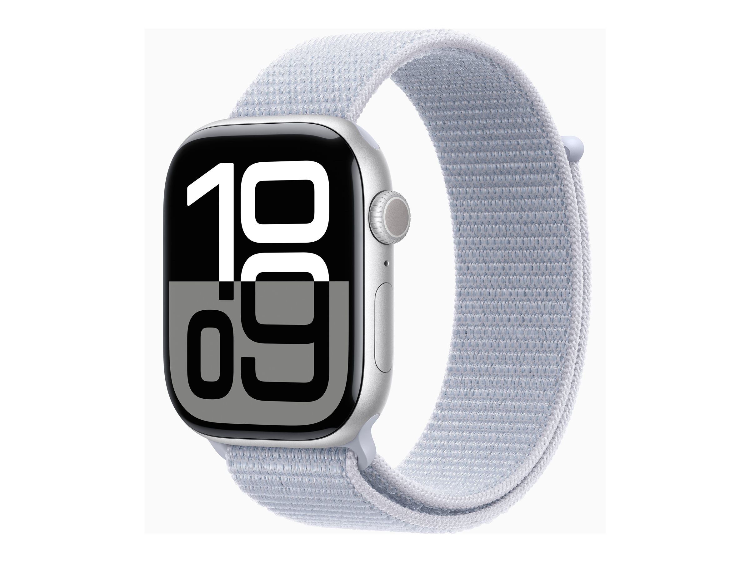 Apple Watch Series 10 GPS + Cellular 46mm Silver Aluminium Case mit Blue Cloud Sport Band (MWY23QF/A)