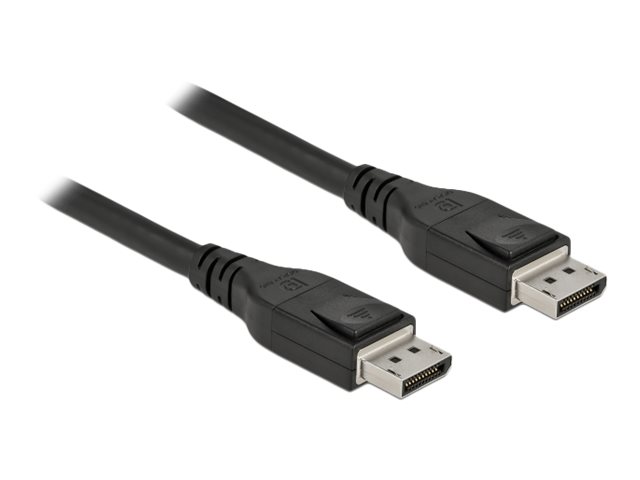 Delock - DisplayPort-Kabel - DisplayPort (M) zu DisplayPort (M) - DisplayPort 1.4 - 10 m - aktiv, unterstützt 8K 60 Hz (7680 x 4320), unterstützt 5K 120 Hz (5120 x 2880), unterstützt 4K 240 Hz (3840 x 2160) - Schwarz