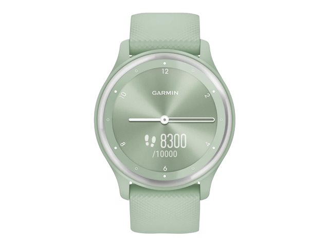 Garmin vívomove Sport - Mintfarben mit silbernen Akzenten - intelligente Uhr mit Band