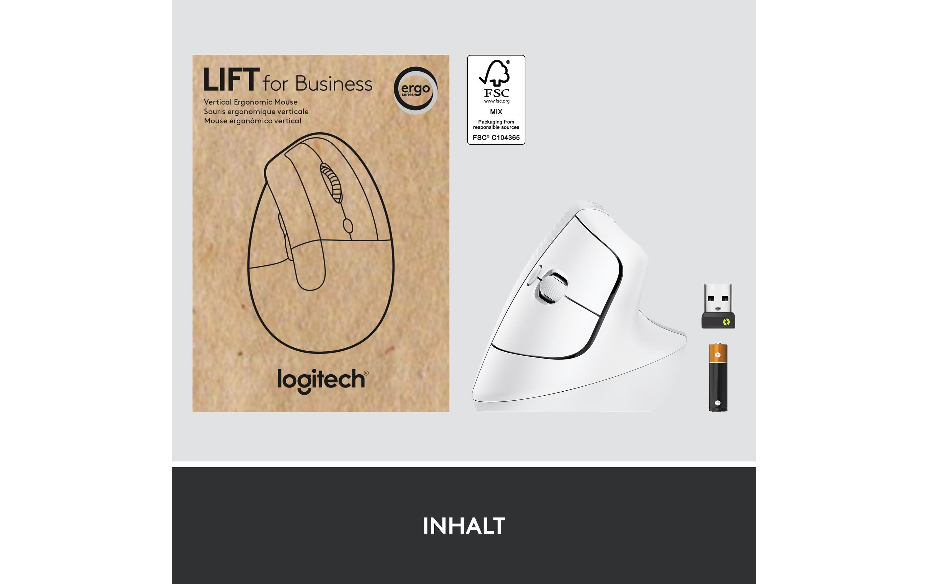 Logitech Ergonomische Maus Lift for Business Off-white